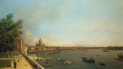 Londres : La Tamise depuis la terrasse de Somerset House en direction de la ville - Canaletto
