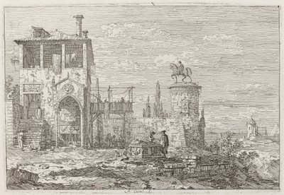 Le Monument équestre [en haut à droite] - Canaletto