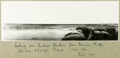 Vue sur les tranchées turques depuis Samson Ridge, septembre 1917 - Capt. Arthur Rhodes
