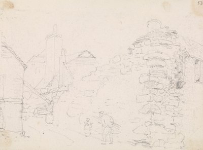 Croquis de cottages en pierre dans un village - Capt. Thomas Hastings