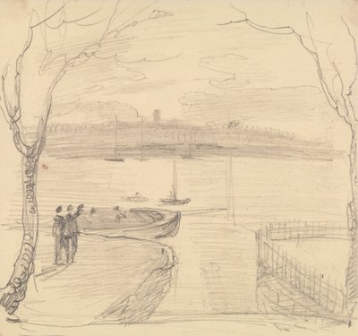 Vue esquissée de East Cowes, West Cowes au loin - Capt. Thomas Hastings