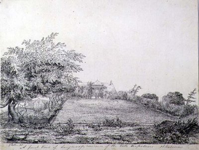 Vue de face de la résidence Longwood de Napoléon Ier en fin d