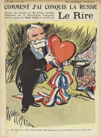 Visite du président Loubet en Russie, illustration pour Le Rire - Caran d Ache