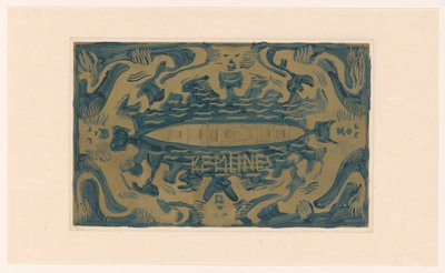 Conception pour un vignette de la Koninklijke Paketvaart Maatschappij, K.P.M. Lines - Carel Adolph Lion Cachet