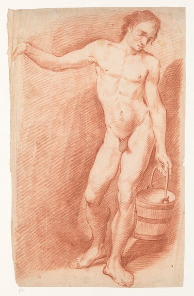 Homme nu avec seau - Carel Brandes