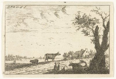 Paysage fluvial avec vaches (Paysages) - Carel Frederik Bendorp (I)
