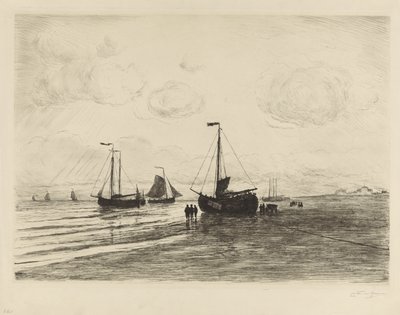 Sur la plage à Katwijk - Carel Nicolaas Storm van 