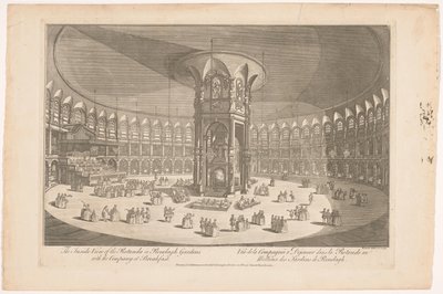 Vue intérieure de la Rotonde dans les jardins de Ranelagh à Londres avec une compagnie au petit-déjeuner - Carington Bowles