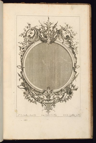Cadre avec deux rouleaux de feuilles, Troisième Livre des Cadres - Carl Albert von Lespilliez