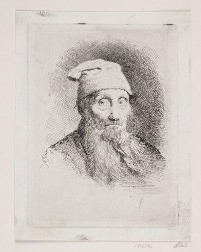 Un vieil homme avec un bonnet. Buste - Carl Bloch