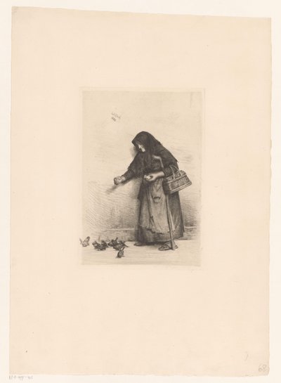 Femme nourrissant des oiseaux - Carl Bloch