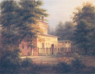 vue de la maison du forestier dans le parc de Potsdam - Carl Daniel Freydanck