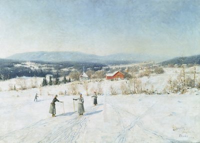 Paysage avec skieurs - Carl Edvard Diriks