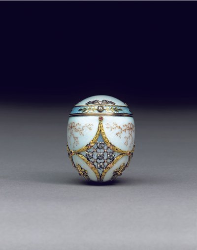 Rare bonbonnière en œuf bijouté bicolore, 1896-1908 - Carl Fabergé
