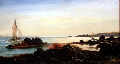 Paysage côtier avec bateaux à voile - Carl Frederik Sorensen