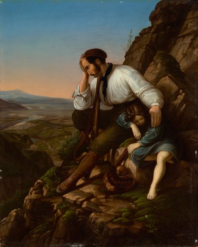 Le brigand et son enfant endormi - Carl Friedrich Lessing