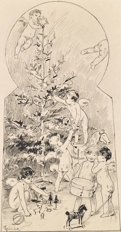 Engerln, nettoyant le sapin de Noël - Carl Fröschl