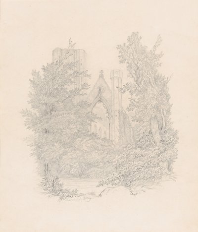 Vue de la façade ouest de la cathédrale de Dunkeld - Carl Gustav Carus