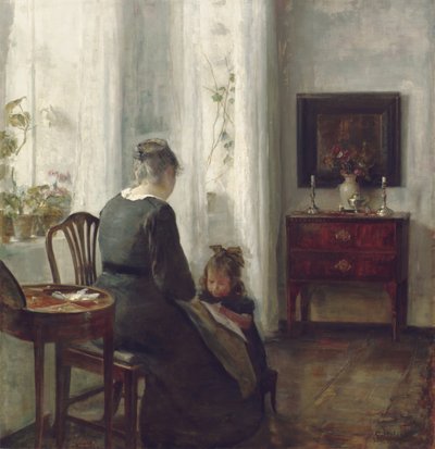 Une Mère et un Enfant dans un Intérieur - Carl Holsoe