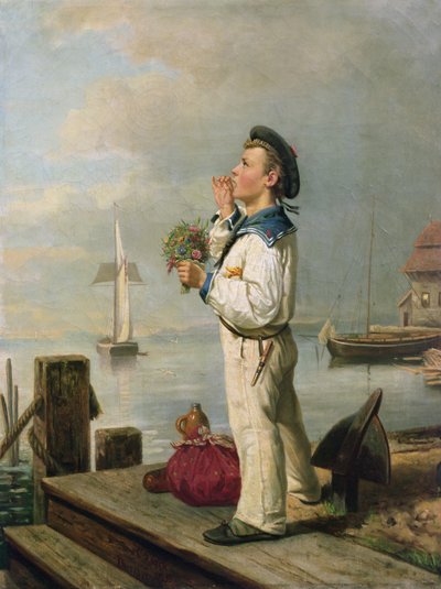 Petit marin attendant sur le quai - Carl Julius Lorck