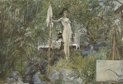 Atelier en plein air, de la série A Home, c.1895 - Carl Larsson