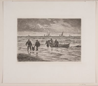 Danish : La prise est ramenée sur le rivage - Carl Locher