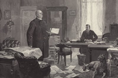 Bismarck dictant ses mémoires (gravure) - Carl Ludwig Friedrich Becker