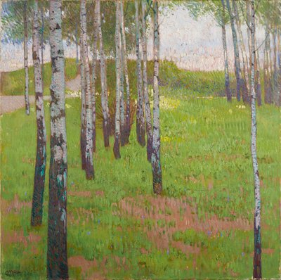 Bosquet de bouleaux au crépuscule - Carl Moll
