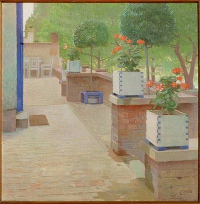 Gartenterrasse - Garden terrace … (painting on canvas) - Carl Moll