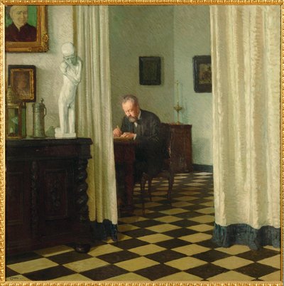 Autoportrait dans son atelier ... (peinture sur toile) - Carl Moll