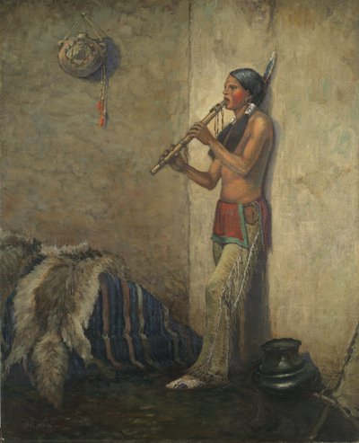 Indien avec flûte - Carl Moon