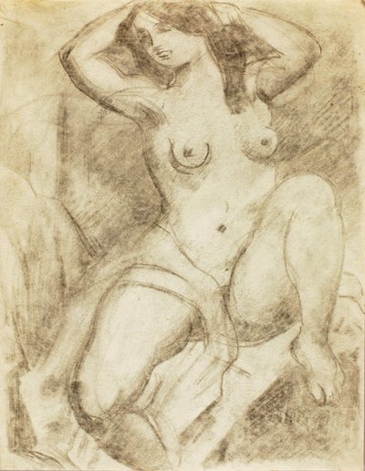 Femme nue arrangeant ses cheveux - Carl Newman