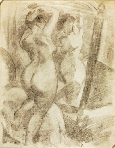Femme nue devant un miroir - Carl Newman
