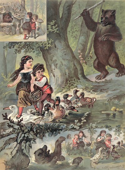 Hansel et Gretel dans la forêt, vers 1880 - Carl Offterdinger
