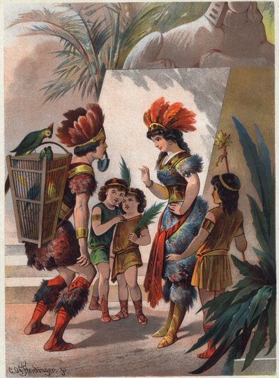 Le chasseur noir ferme la bouche de Papageno avec un cadenas pour le punir d