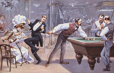 Scène comique dans une salle de billard - Carl Robert Arthur Thiele