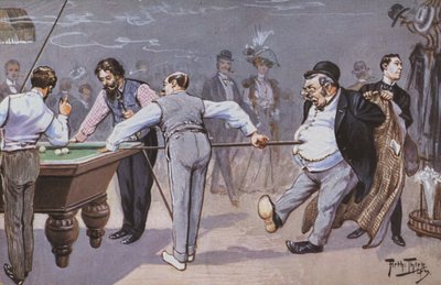 Scène comique dans une salle de billard - Carl Robert Arthur Thiele