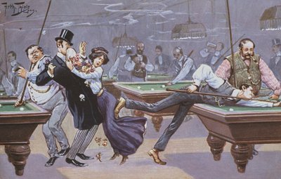 Scène comique dans une salle de billard - Carl Robert Arthur Thiele