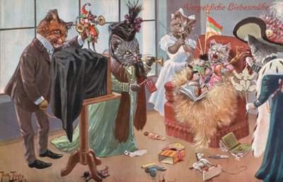 Carte postale humoristique de chat - Carl Robert Arthur Thiele