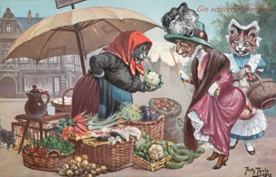 Carte postale humoristique de chat - Carl Robert Arthur Thiele