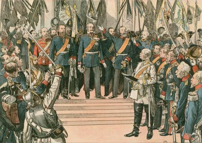 Guillaume Ier, roi de Prusse et premier empereur allemand (1797-1888), reconnu comme le Kaiser du nouvel Empire allemand au Traité de Versailles en 1871 - Carl Rohling