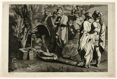 Diogène dans son tonneau avec Alexandre et ses généraux - Carl Russ