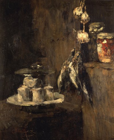Nature morte avec perdrix et fromage, après 1884 - Carl Schuch
