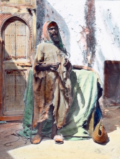 Maroc, mendiant aveugle à Tanger, image date : vers 1910. Carl Simon Archive - Carl Simon