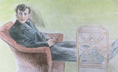 Le voyage inaugural du Titanic 1912, probablement une illustration de Harold Bride, opérateur télégraphique du Titanic, histoire, historique, diapositive en verre colorée à la main - Carl Simon
