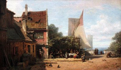Vieille auberge au lac de Starnberg - Carl Spitzweg