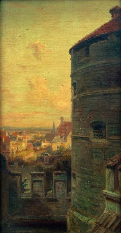 La tour de guet à Rothenburg ob der Tauber - Carl Spitzweg