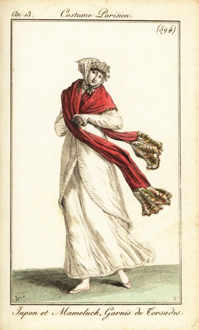 Femme en jupon et sur-robe mamelouk, Paris - Carle (after) Vernet