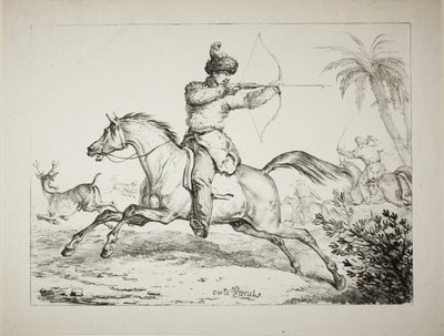 Archers kalmouks chassant le cerf - Carle Vernet