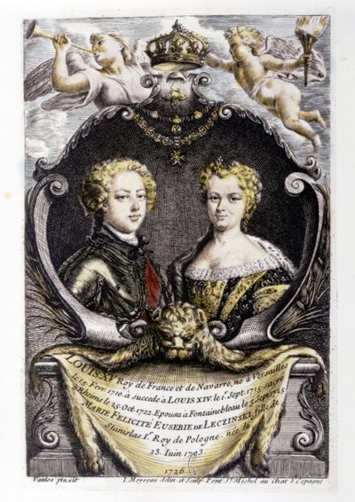 LOUIS XV et MARIE LECZINSKA: Louis XV (15 ans) et Marie Leczinska (22 ans) - Carle van Loo